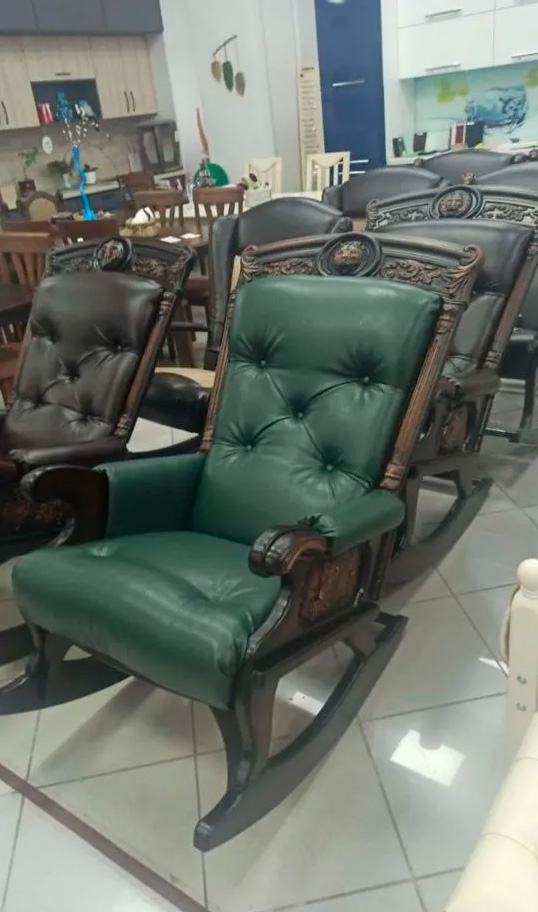 кресло качалка зеленая